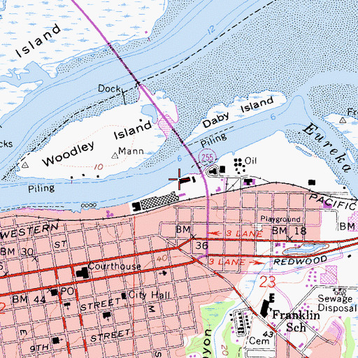 Topographic Map of Eureka Boat Launch, CA