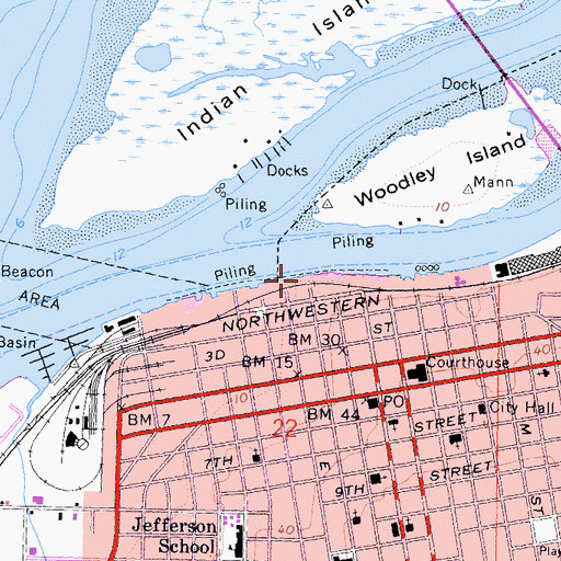 Topographic Map of F Street Dock, CA