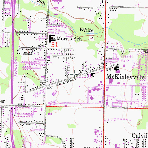 Topographic Map of Faith Temple Pentecostal Church of God, CA