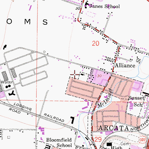 Topographic Map of First United Pentecostal Church, CA