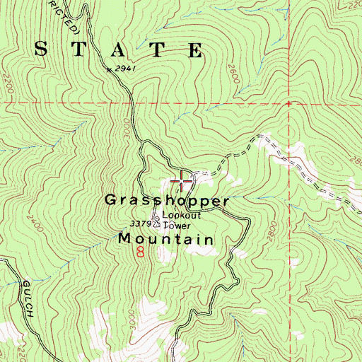 Topographic Map of Grasshopper Trail Camp, CA