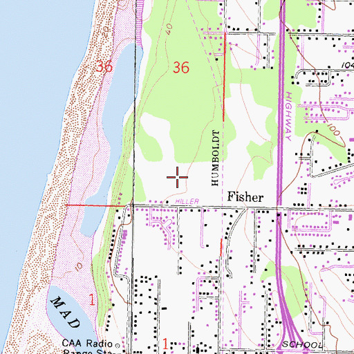 Topographic Map of Hiller Park, CA
