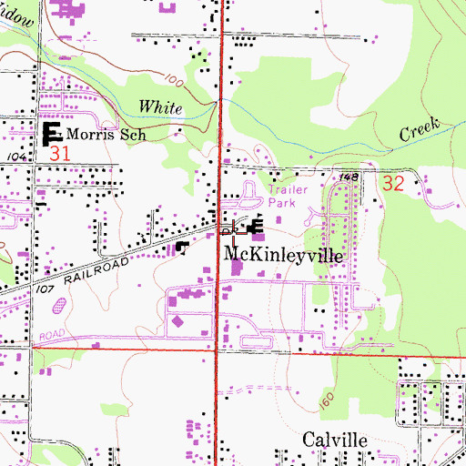Topographic Map of McKinleyville Elementary School, CA
