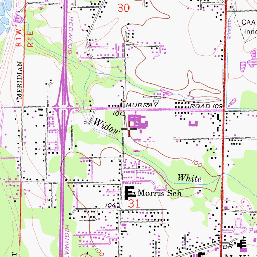 Topographic Map of McKinleyville High School, CA