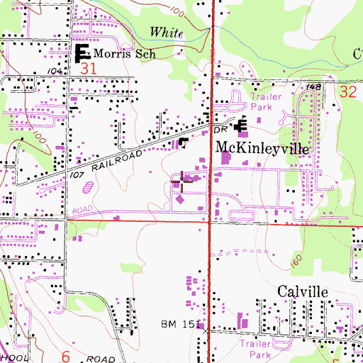 Topographic Map of McKinleyville Post Office, CA