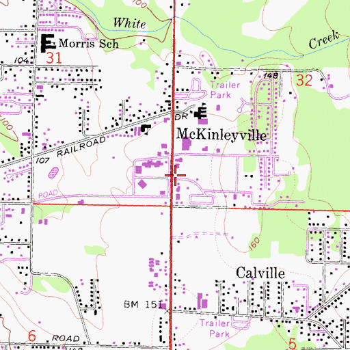 Topographic Map of Pierson Park, CA