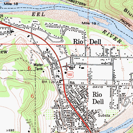 Topographic Map of Eagle Prairie Elementary School, CA