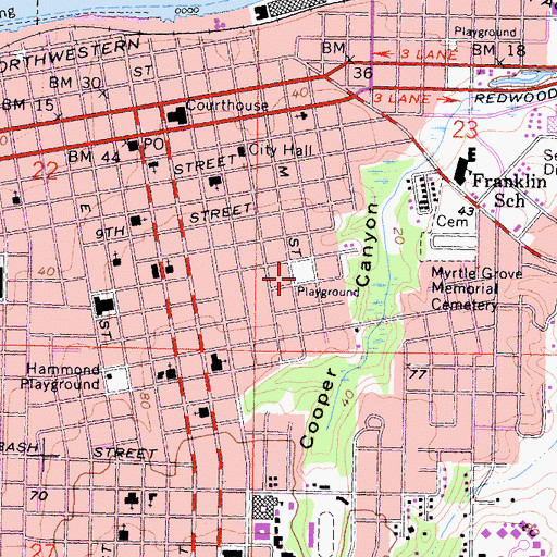 Topographic Map of Ross Park, CA