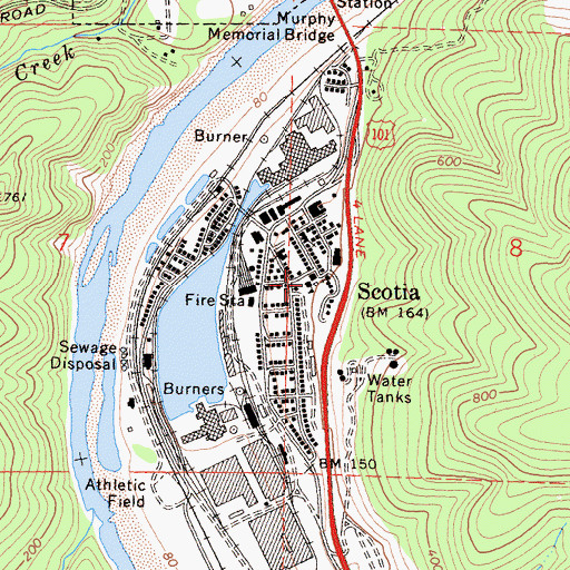Topographic Map of Stanwood A Murphy Elementary School, CA