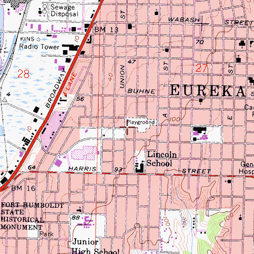 Topographic Map of Twenty-Thirty Park, CA
