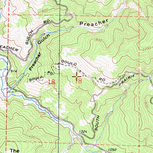 Topographic Map of Upper Gould Barn, CA