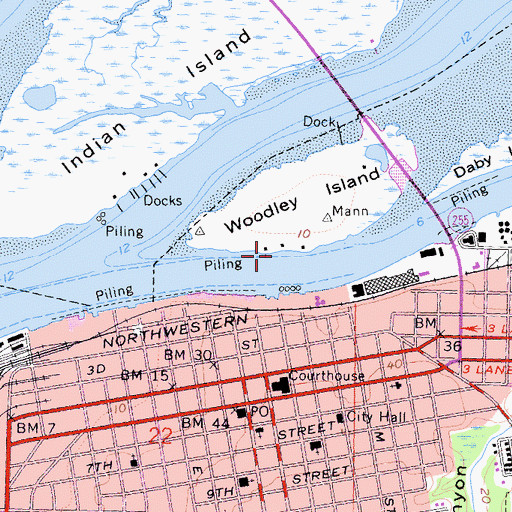 Topographic Map of Woodley Island Marina, CA