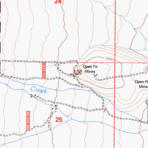 Topographic Map of Brook Quarry, CA