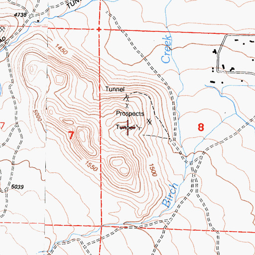 Topographic Map of Hilltop Mine, CA