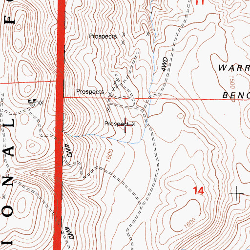 Topographic Map of Sierra White Quarry, CA