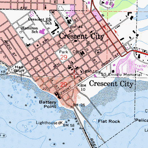 Topographic Map of Church of the Nazarene, CA