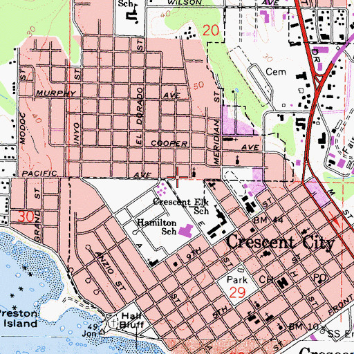 Topographic Map of Foursquare Gospel Church, CA
