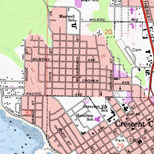 Topographic Map of New Life Church of God, CA