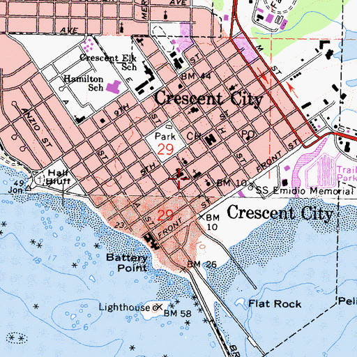 Topographic Map of Saint Joseph Catholic Church, CA