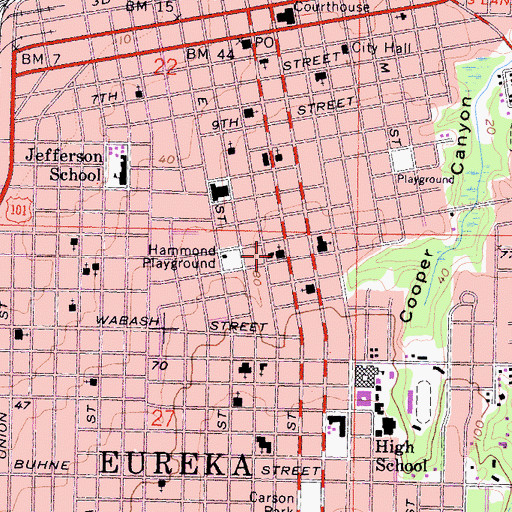 Topographic Map of Christ Episcopal Church, CA