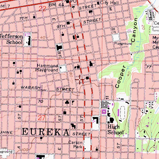 Topographic Map of Church of Christ, CA