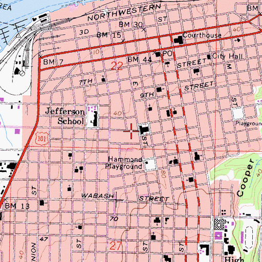 Topographic Map of Eureka Municipal Auditorium, CA