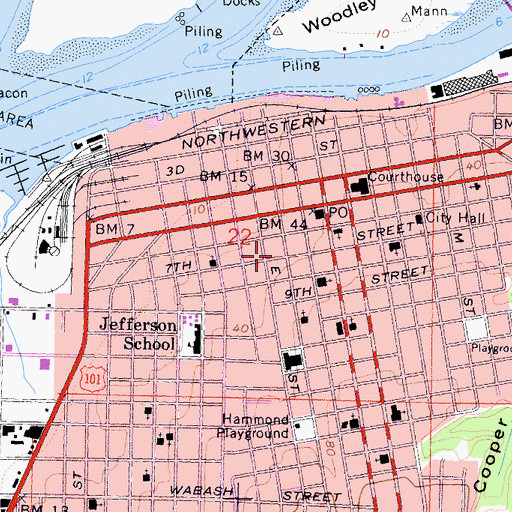 Topographic Map of Eureka Public Library, CA