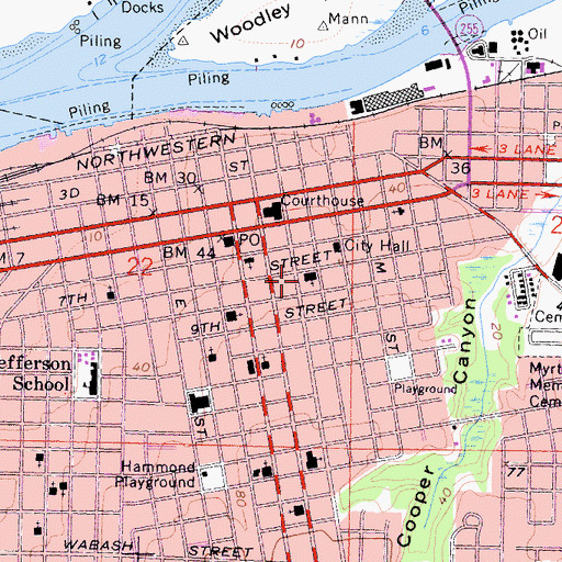 Topographic Map of First Christian Church, CA