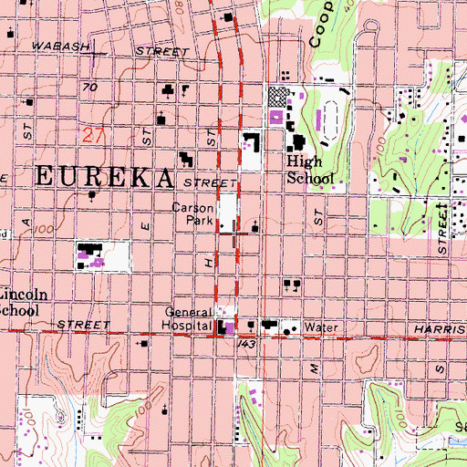 Topographic Map of First Covenant Church, CA