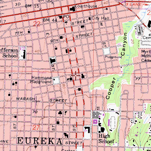 Topographic Map of First Presbyterian Church, CA