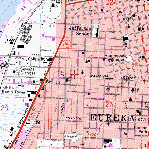 Topographic Map of Full Gospel Faith Tabernacle Church, CA