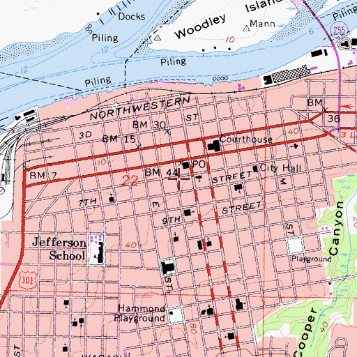Topographic Map of Saint Bernards Roman Catholic Church, CA
