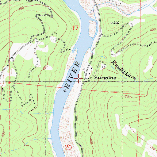 Topographic Map of Shregegon (historical), CA