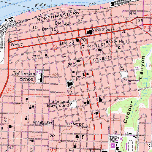 Topographic Map of Veterans Memorial Building, CA