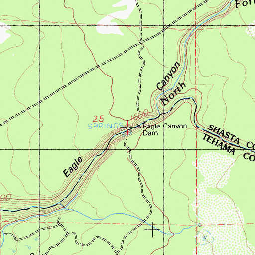 Topographic Map of Eagle Canyon Dam, CA