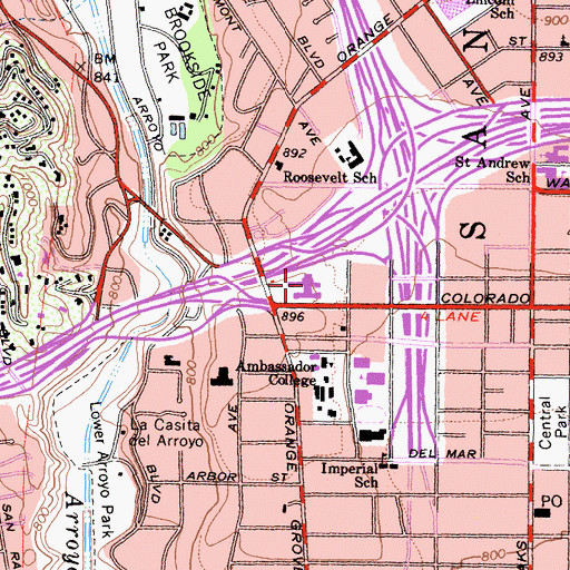 Topographic Map of California Graduate School of Design, CA