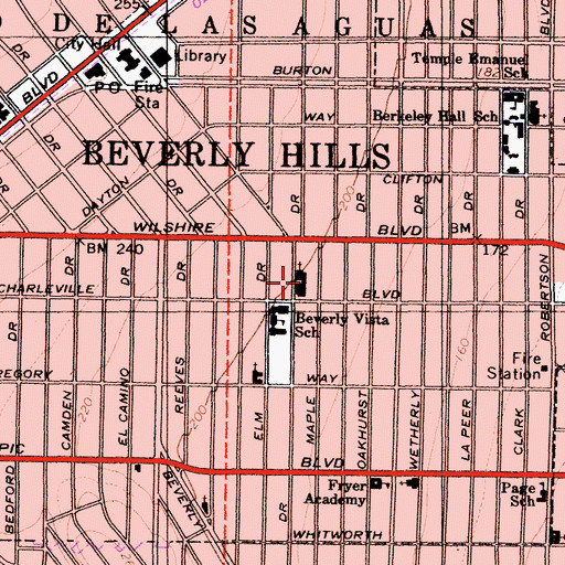 Topographic Map of First Church of Christ Scientist, CA