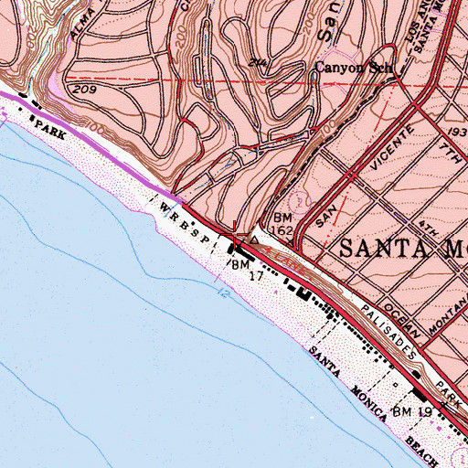 Topographic Map of Inspiration Point, CA