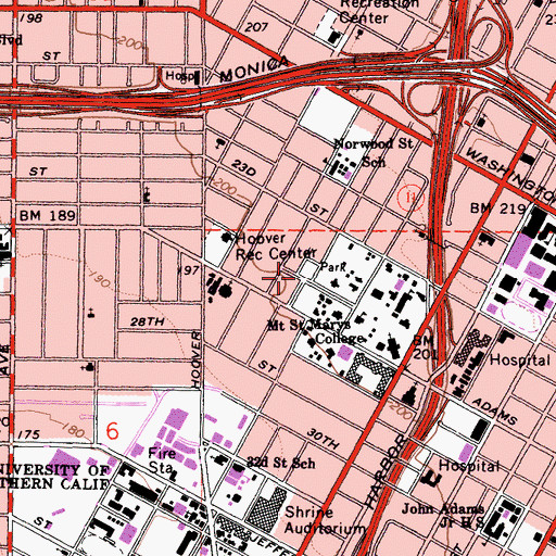 Topographic Map of Saint James Park, CA