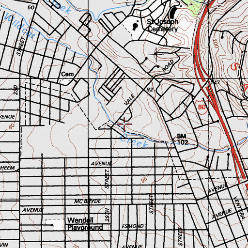 Topographic Map of Doctors Medical Center San Pablo Campus, CA