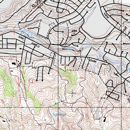 Topographic Map of Calvary Christian Academy, CA