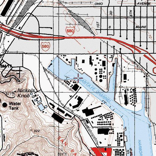 Topographic Map of Channel Marina, CA