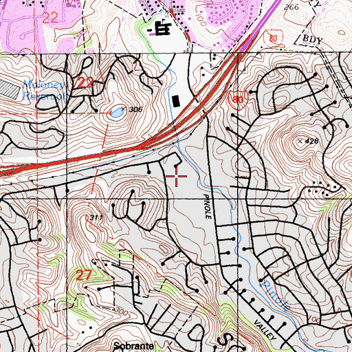 Topographic Map of Creekside Park, CA
