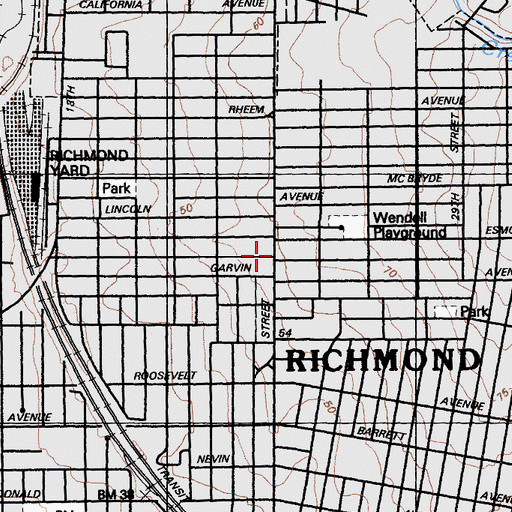 Topographic Map of East Bay Hospital (historical), CA