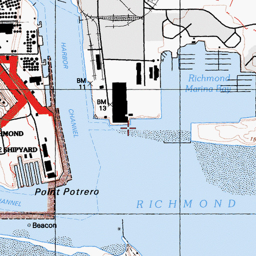 Topographic Map of Ford Channel, CA