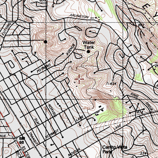 Topographic Map of Hillside Natural Area, CA