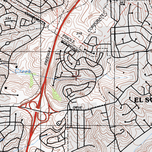 Topographic Map of Hilltop Park, CA