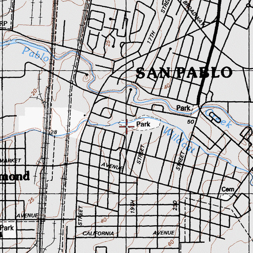 Topographic Map of John Hubert Davis Park, CA