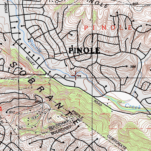 Topographic Map of Savage Avenue Park, CA