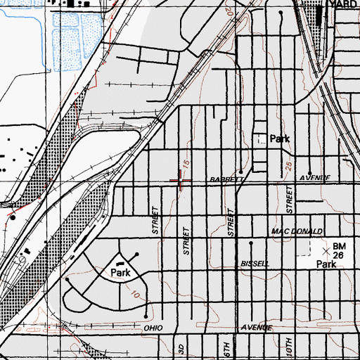 Topographic Map of Stewart Playground, CA